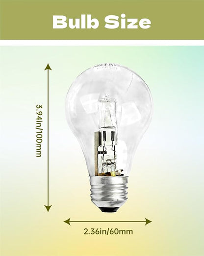 6Pcs 43W Light Bulbs 43 Watt 120V A19 E26, 60W Halogen Light Bulb Soft Clear Dimmable