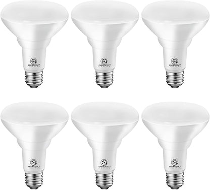 Energetic [Energy Star] LED Flood Light Bulbs BR30, 65W Equivalent, CRI 80, Dimmable, Warm White 3000K, 750lm, Indoor Flood Lights for Recessed Cans, 6 Pack