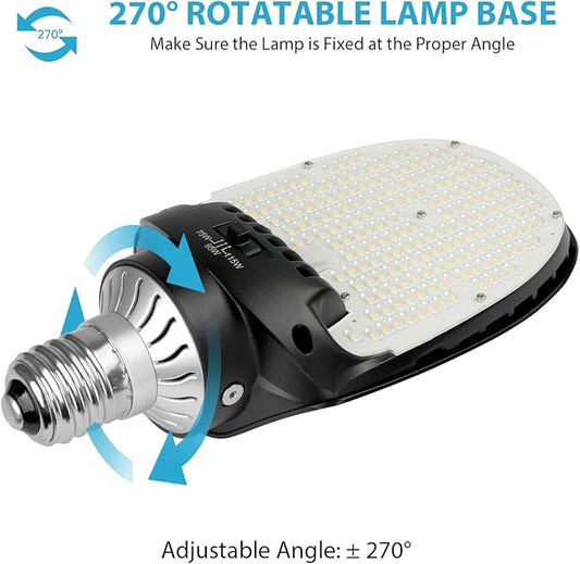115W Retrofit LED Corn Light, 15500Lm Directional Bulb with Rotatable E39 Mogul Base, 5000K 180° Paddle Lamps, 75W/95W/115W Tunable, Replaces 400w Metal Halide for Parking Lot Shoebox Lighting, UL
