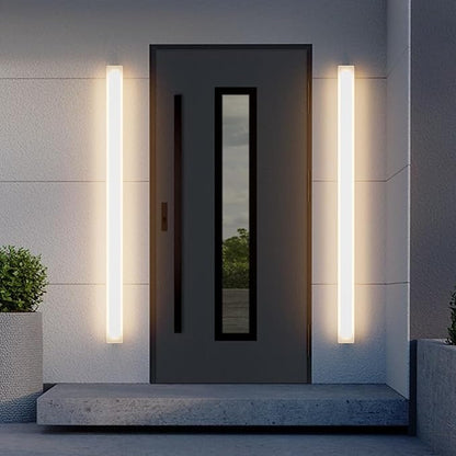 59In Long Outdoor LED Wall Light,Modern Outdoor Wall Light IP65 Waterproof 3000K for Courtyard(White)
