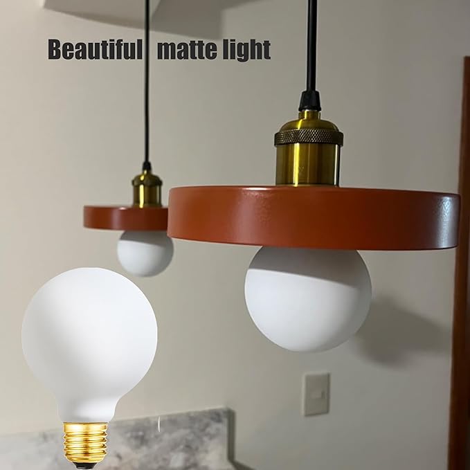 LEOOLS LED Light Bulb G25/G80 Dimmable Flick-Free Matt White 6W Soft White 3000k CRI95 600LM, 60W Equivalent Vintage LED Edison Globe Light Bulb,E26 Standard Base, 4 Pack