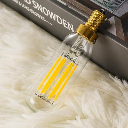 XININSUN T6 LED Bulb Dimmable 6W Equal Daylight White 4000K T6 T25 E12 Candelabra Led Light Bulb 60 watt for Chandeliers,Ceiling Fan,Wall sconces AC120V 600LM e12 Led Bulb 6Pack
