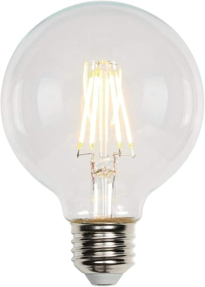 Westinghouse 4317200 5.5 Watt (40 Watt Equivalent) G25 Dimmable Clear Filament LED Light Bulb, Medium Base