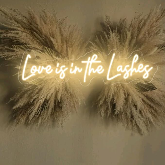 Love is in the Lashes neon sign, Beauty salon sign, Lashes Studio Neon Light, Lashes salon Led Sign, Custom Beauty Room Decor Size:20 IN