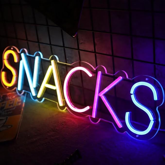 Snacks Neon Sign, Snacks Led Signs, Snacks Wall Led lights, Wall Decor, Snacks Led Lights, Best Gifts, Snacks Neon Signs, Custom Neon Signs Size:23inches