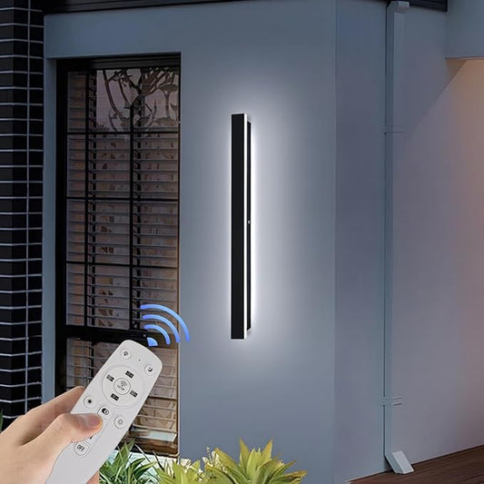 Modern Black Outdoor Wall Lights for House 47.2" Garage Exterior Lighting Fixtures LED IP65 Outdoor Wall Light Dimmable 3000K-6000K Long Strip Anti-Rust Wall Lamp for Patio Passage Porch