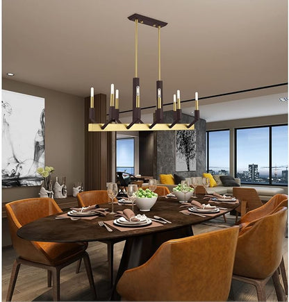 Livex Lighting 51168-12 Beckett - Ten Light Linear Chandelier, Satin Brass/Bronze Finish