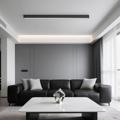 Black ceiling light LED, modern and simple, long strip ceiling surface installation, suitable for living room, bedroom, corridor and kitchen, remote control to switch color and brightness, 39.3 inches