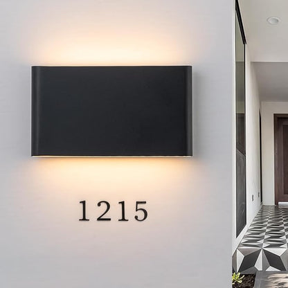 Modern Outdoor Wall Sconce Black LED Outdoor Wall Light Fixtures 5.5" Up and Down Exterior Lighting Fixtures for House Porch Front Door Garage Yard Patio