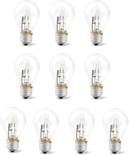 A55 E27 Halogen Lamp 220V 53W 96 * 55mm 2700K Halogen Bulb Clear Replacement Fit for Incandescent Lamp(53W),10PCS