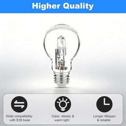 043168787963 78796 Halogen Light Bulbs for A19 Bulb Types 43 Watt 120V Replace 78796 E26 Thread Suitable (8 Pcs)