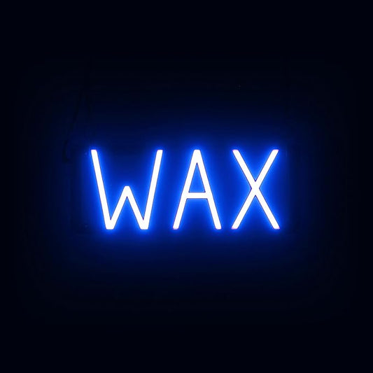 SpellBrite WAX Sign | Beauty-Related Sign with Neon Look, Blue LED Light Source | 16.0" x 6.3"