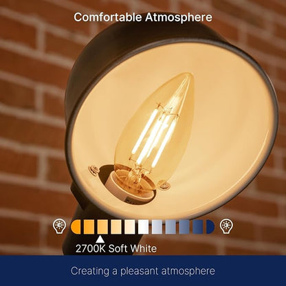 FLSNT LED Candelabra Light Bulbs 60W Equivalent E26 Base, Dimmable B11 LED Chandelier Light Bulbs, 2700K Soft White, 48 Pack UL,CA65 Listed.