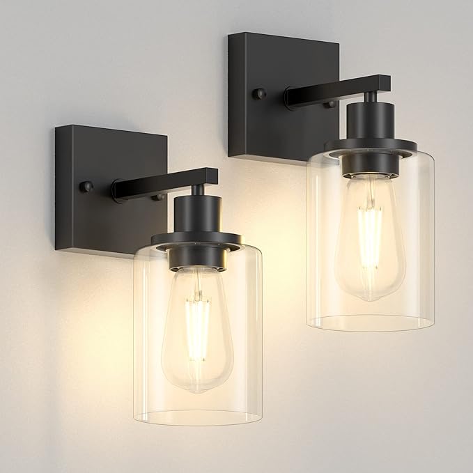 Licperron Clear Glass Replacement Shade 1 Pack, High Transmittance Cylinder Glass Lampshade Covers for Vanity lighting Fixtures Table Lamp Floor Lamp Chandelier Pendant Light