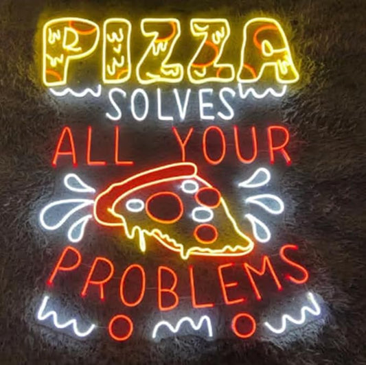Large Pizza Neon Sign, 30" Pizza Neon Led Light Sign, Italy Food Room Wall Decor,Italian Food Led Sign