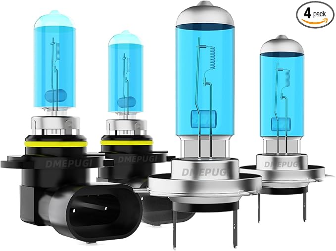 Lights Compatible With Toyota Celica 2000-2005 Headlight Bulbs, Halogen 9005 High Beam H7 Low Beam,Super Bright 6000K White, Plug N Play, 4-Pack