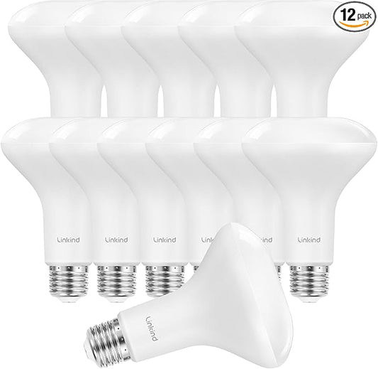 Linkind BR30 LED Flood Light Bulbs Indoor, 65W Equivalent Dimmable LED Recessed Bulbs, 10W 850 Lumens, 2700K Soft White E26 Base, Recessed Can Light Bulb for Bedroom Dining Room Bathroom, 12 Packs