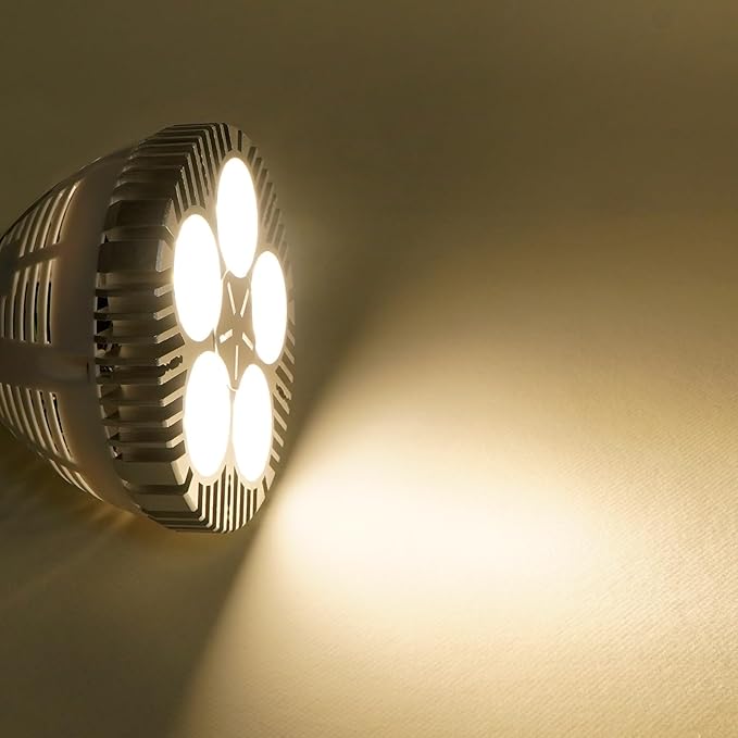 Aolyty 45w (85W Equivalent) PAR38 LED Bulb Natural White 4000K 3500lm E26 Base 35 Degree Beam Angle Track Spotlight with Fan AC 120v (Natural White)