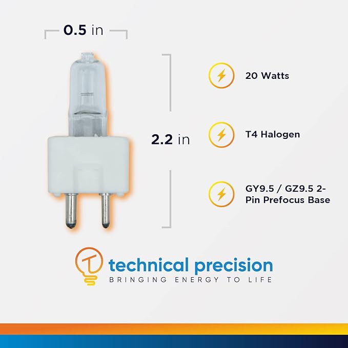 Technical Precision Microplate Reader 20W 12V T4 Halogen Light Bulbs 2 Pin GY9.5 Base - Replacement for Light Bulb/Lamp L9404 Light Bulb 1 Pack