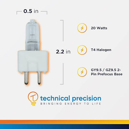 Technical Precision Microplate Reader 20W 12V T4 Halogen Light Bulbs 2 Pin GY9.5 Base - Replacement for Light Bulb/Lamp L9404 Light Bulb 1 Pack