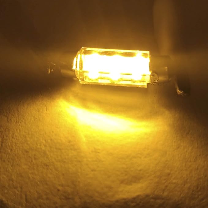578 LED Bulb 43mm 44mm,211-2 Festoon LED Bulbs Amber Yellow,212-2 LED Car Bulb 6413 6429 DC 24V for Truck Interior Door Cargo Lights (Pack 6)
