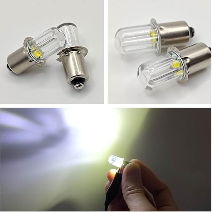 P13.5S PR2 PR3 Led Bulb for 2.8 3V 2-Cell D Flashlight LED Flashlight Upgrade Replacement Bulb (4Pack)