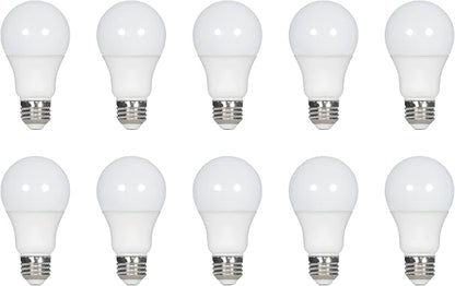 Satco S11411 9.5-Watt A19 LED Light Bulbs, 60-Watt Replacement, 5000K Natural Light, 760 Lumens, 10 Pack