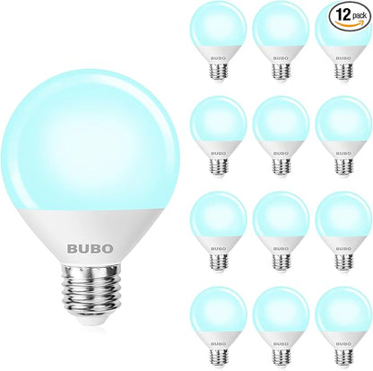 BUBO Vanity Light Bulbs 60 Watt Equivalent, Bathroom Light Bulb Daylight White 5000K, Round Globe Bulbs, G25 LED Bulbs 800 Lumens, E26 Medium Base, 7W, Non-Dimmable, 12 Pack
