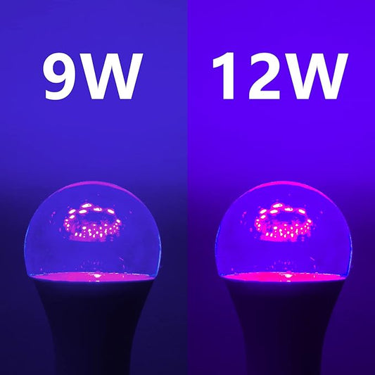 FAGUANGAO LED Black Light Bulb,12W(100Watt Equivalent) A19 UV Blacklight Bulb,120V,UVA Level 390-400nm,E26 Medium Base,Glow in The Dark for Blacklight Party,Fluorescent Poster,Neon Glow(6 Pack)