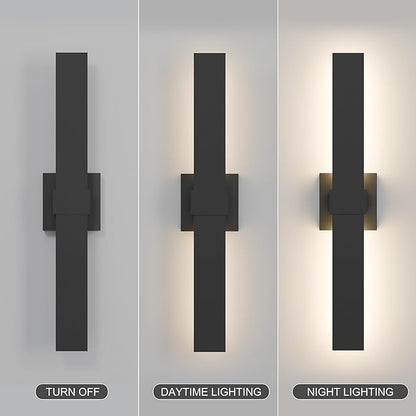 LamQee 23.6 In Aluminum Long Outdoor Wall Lights, 3000K 1303LM LED Waterproof IP65, Modern Exterior Lighting Fixture Linear Outdoor Sconce Wall Mount Outside Lighting for House Porch Patio Garage Door