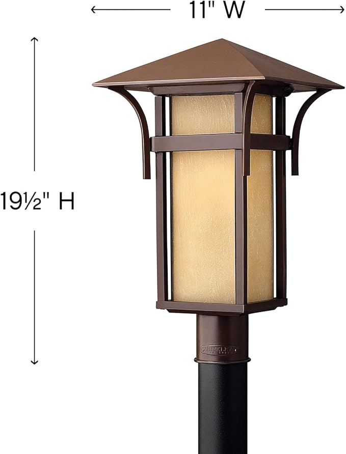 Hinkley Harbor Collection Transitional One Light Large Outdoor Post Top/Pier Mount, Anchor Bronze