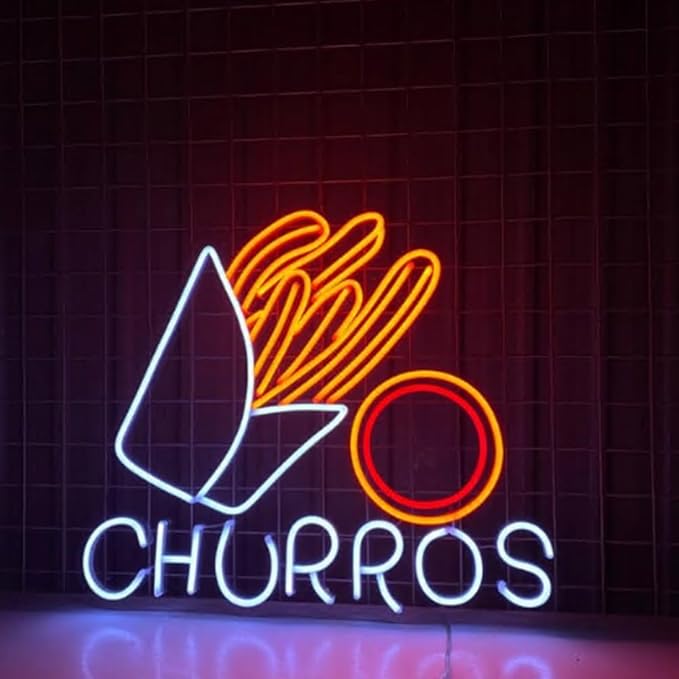 Churro Neon Sign,20" Churro Led Light Sign,Restaurant Food Shop Store Room Wall Decor,Bakery Led,Fried Dough Sign