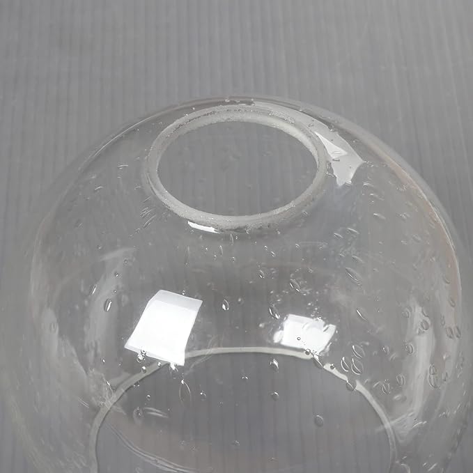 Clear Seeded Glass Globe Lamp Shades Replacement Lampshade Cover with 1-5/8-inch for Wall Sconce Pendant Lighting G0091