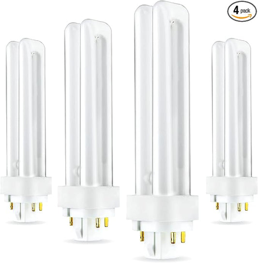 Circle - PLC/13/E/DD/827 (4 Pack) PLC-13W 827, 4 Pin G24q-1, 13 Watt Double Tube, Compact Fluorescent Light Bulb, Replaces Philips 38325-7 and Sylvania 20682