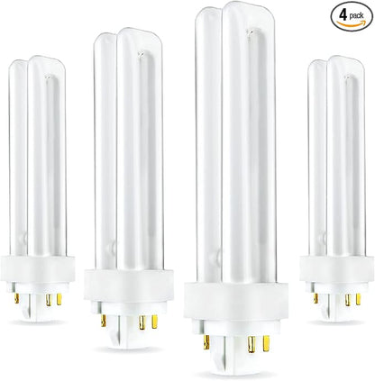 (4 Pack) PLC-13W 841, 4 Pin G24q-1, 13 Watt Double Tube, Compact Fluorescent Light Bulb, Replaces Sylvania 20667 CF13DD/E/841 - Philips 38328-1 PL-C 13W/841/4P/ALTO and GE 97597 F13DBX/841/ECO4P