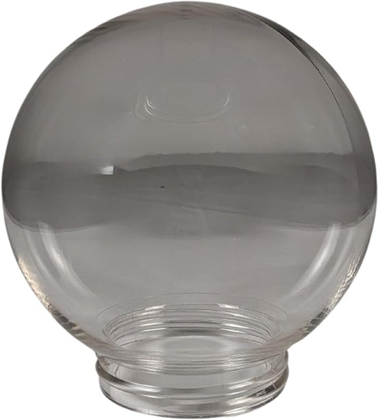 8" Clear Acrylic Lamp Post Globe | 4" Fitter Neck | Outdoor Lamp Post Globe Light Fixture Cover Replacement | Made in USA