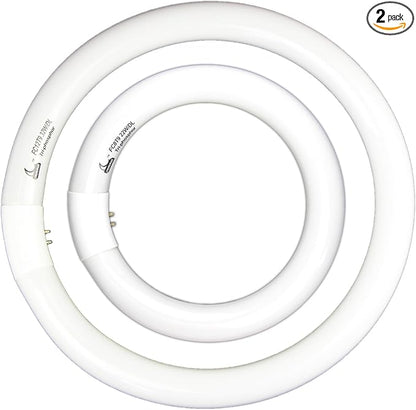 FC8T9 22W and FC12T9 32W Daylight Set , Round Fluorescent Bulb 8 inch T9 22 Watts & Circular Light Bulbs 12 inch 32 Watts kit, Circline Kitchen and Bath Fluorescent Lamp, CRI 80, DL 6500K, G10q Prong