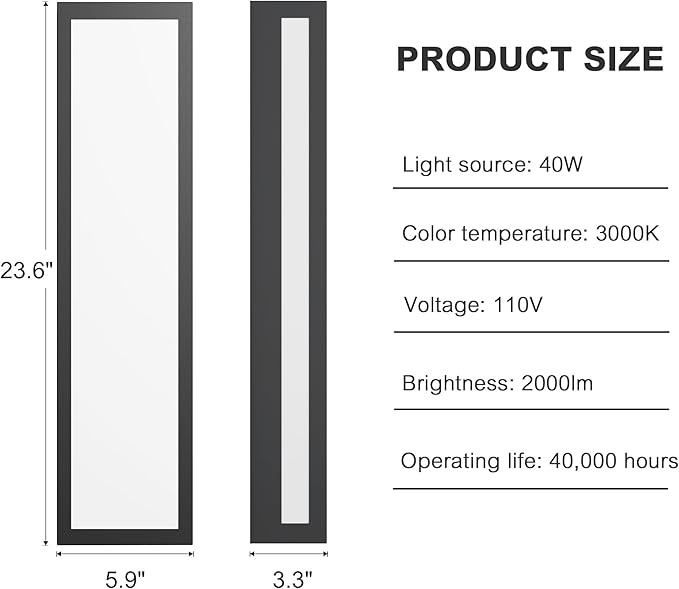 LamQee 23.6 Inch Oversized Modern Outdoor Wall Lights, Brighter 3000K LED Outdoor Sconces Wall Mount Exterior Lighting Fixtures with Rectangular Acrylic Shade for House Porch Patio Garage Front Door