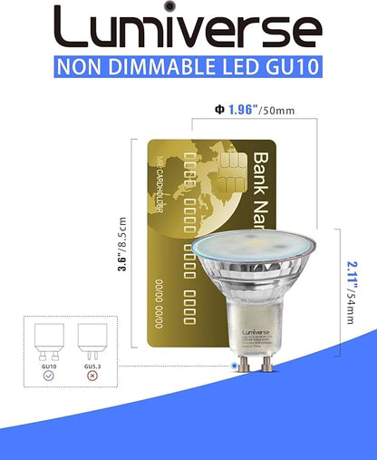 MASTERY MART 120 Pack GU10 LED Bulb, Non-dimmable Track Light Bulbs, 5000K Daylight White, 4W for 35W Halogen Bulb Replacement for Range Hood, Tracklights and Recessed Lighting