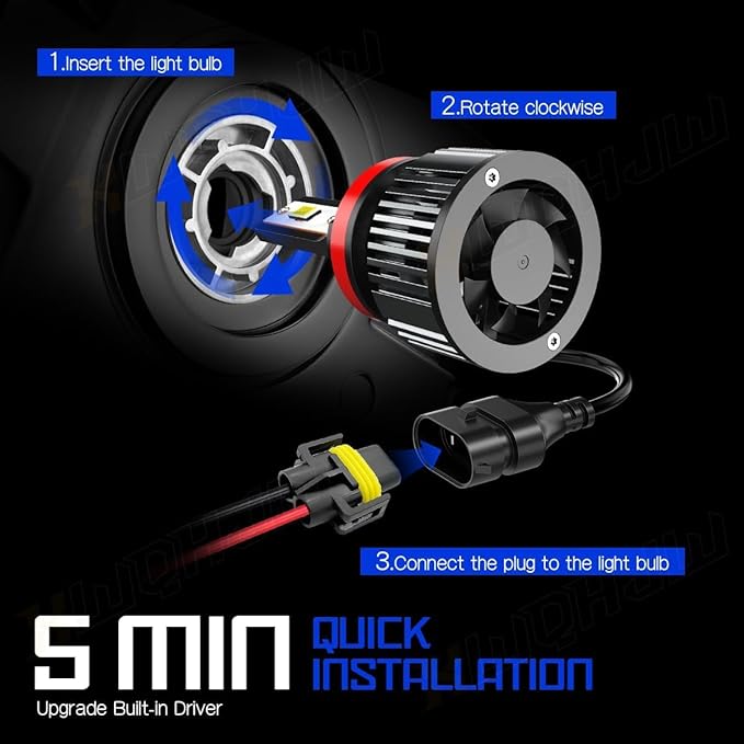 Compatible For Dodge Grand Caravan High and Low Beams Light Bulbs 2011 2012 2013 2014 2015 2016 2017 2018 2019 2020, 6500K White, 500% Brightness, Plug n Play, for Off-Road Use Only, Pack of 4
