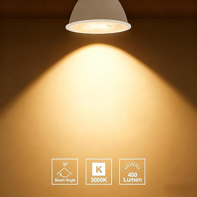 MR16 LED Bulb 50W Halogen Equivalent,2700K Warm White,5W MR16 GU5.3 12-36V AC&DC Spotlight Bulb,38° Beam Angle for Landscape,NO-Dimmable,24pack.