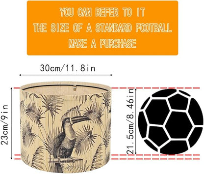 Bamboo Lampshade With Tropical Plants green floral Design, Suitable For Floor Lamps And Desk Lamps, Art deco, Rustic And Elegant, Groovy Unique(11.8 * 9Inch) (Toucan)