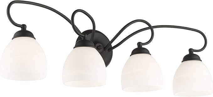 Livex Lighting 4754-04 Brookside 4-Light Bath Light, Black