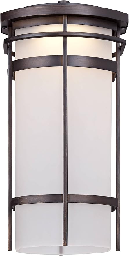 Possini Euro Design Theola Modern Outdoor Wall Light Fixture Bronze LED 12 3/4" Etched Glass Shade for Exterior Barn Deck House Porch Yard Patio Outside Garage Front Door Garden Home Roof Lawn