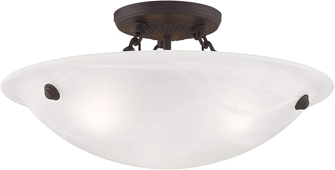 Livex Lighting 4273-07 Oasis 3-Light Ceiling Mount, Bronze