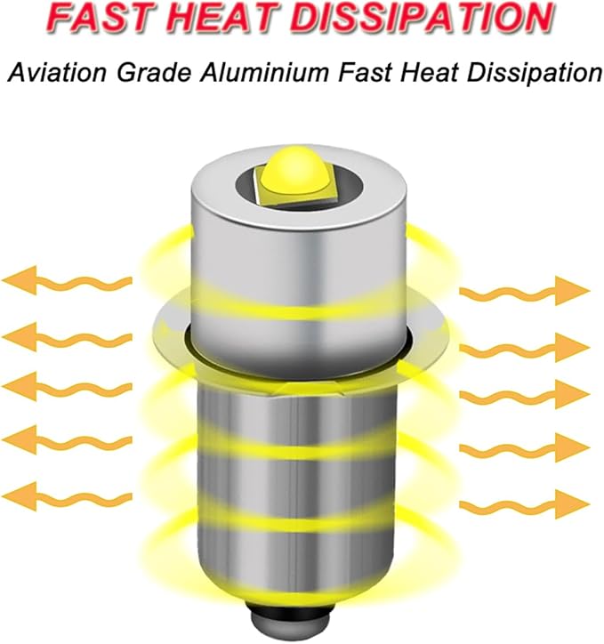 Upgrade 3V P13.5S LED Flashlight Bulb Replacement for 2-Cell U.S. Army &Military MX-991 Fulton Government & Military KPR102 (K1) (PR31) Krypton PR Torch Lantern Work Light Maglit Bulbs,2Pcs
