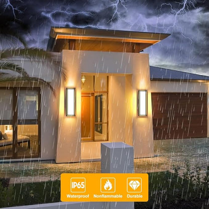 LED Outdoor Wall Lights,Dimmable Exterior Wall Sconce 16",3000K / 4000K / 6000K,IP65 Waterproof,c Black Outside Light for Porch,Garage,Entrance,Hallway,Patio,Garden,House
