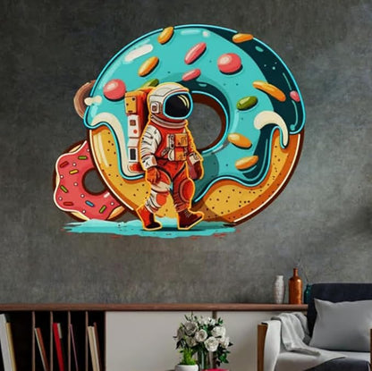 Neon sign Donut Astronaut, Business sign led light, astronaut wall art, Neon Sign Coffee Shop Decor Size:22inch