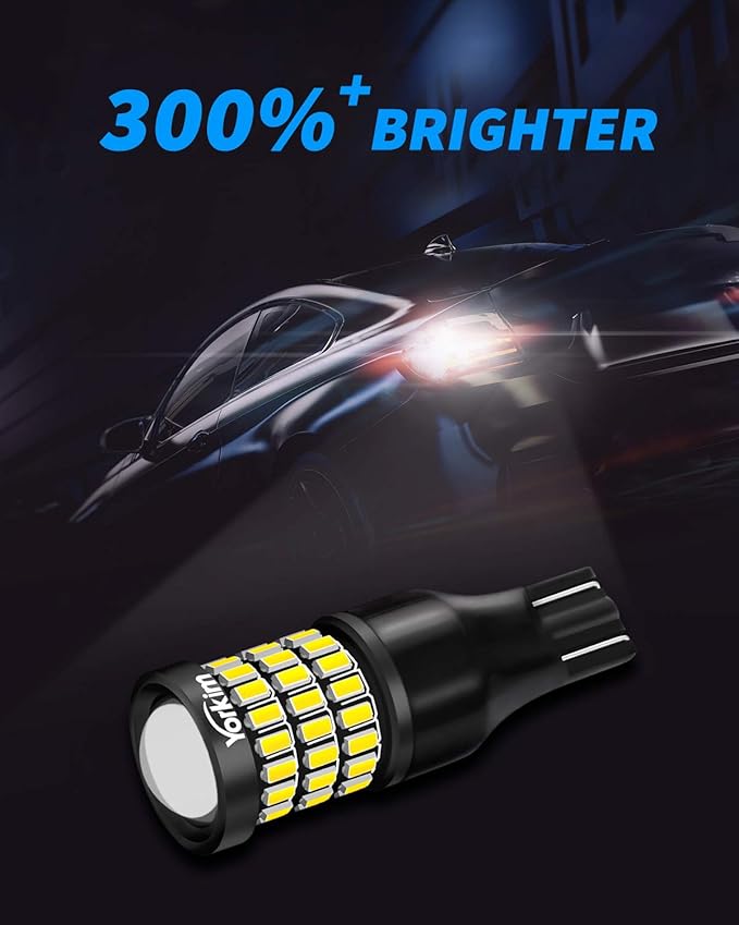 Yorkim 921 LED Bulb 912 Led Reverse Light Super Bright 3014 3030 58-SMD Chipsets Error Free, 921 led backup lights T15 LED Bulb 906 904 902 W16W 921 912 Reverse Lights, 6500K White, Pack of 2