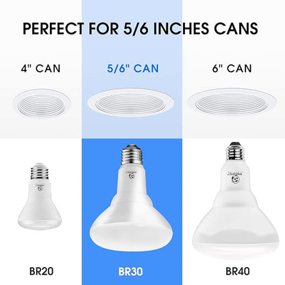 Energetic 12 Pack LED Recessed Light Bulbs BR30, 1100Lumens, 85W Equivalent, Dimmable, Soft White 2700K,Indoor Flood Lights for Recessed Cans, UL Listed